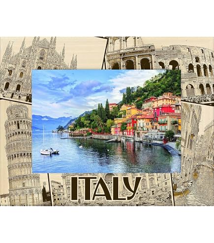 Amazon.com: Italy Collage Laser Engraved Wood Picture Frame